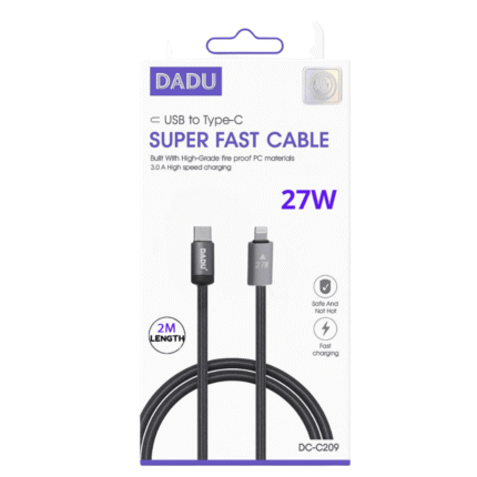 DADU 27W 2M USB-C to Lightning Super Fast Cable Model DC-C209