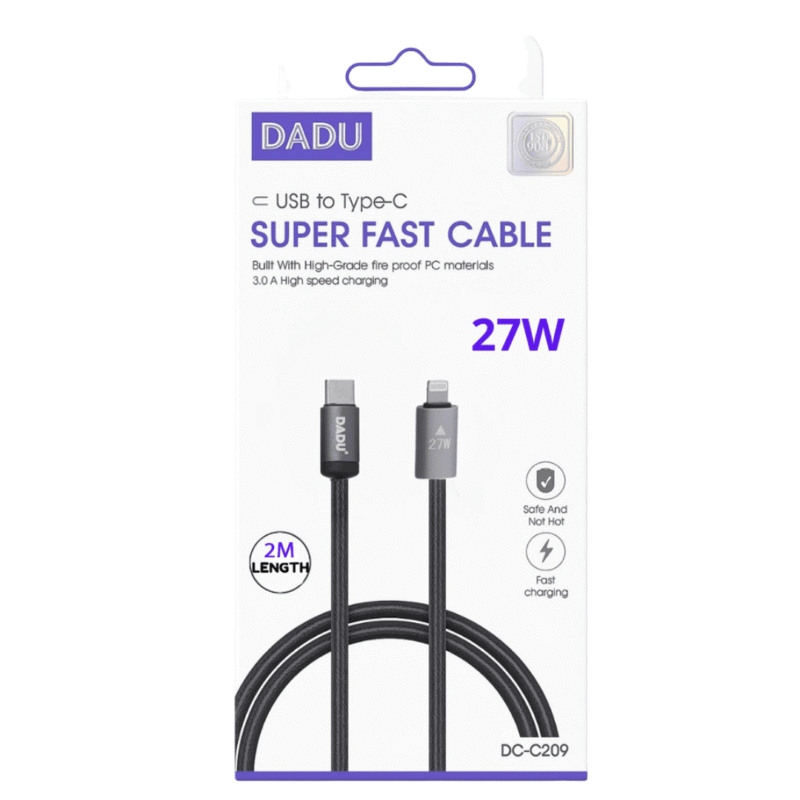DADU 27W 2M USB-C to Lightning Super Fast Cable Model DC-C209