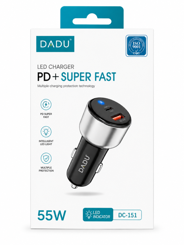 DADU 55W LED PD Super Fast Car Charger DC-151