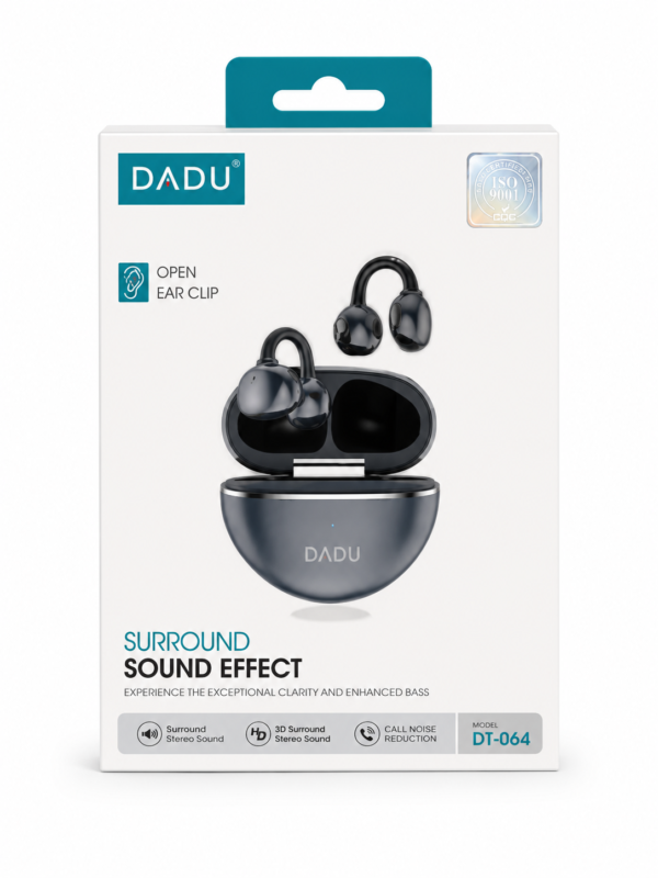 DADU DT-064 Open-Ear Clip 3D Surround Sound Wireless Earbuds Grey