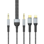 VIDVIE AL1113 2-in-1 Braided Aux Cable (Type-C & Lightning to 3.5mm)image-1