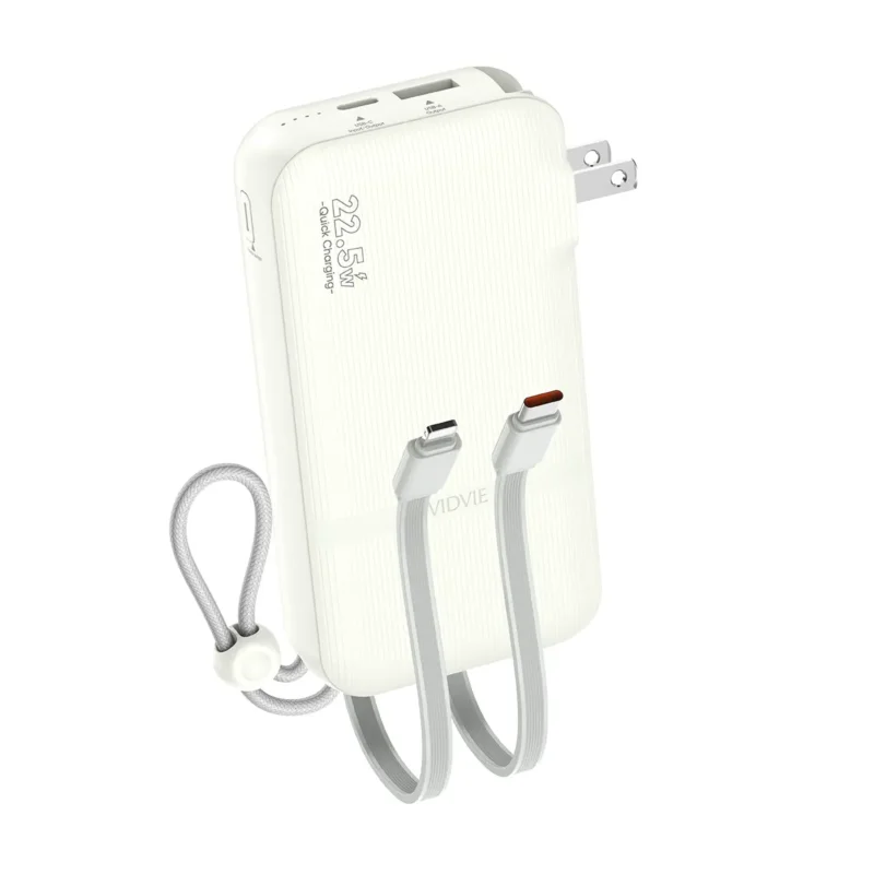VIDVIE PB7021 Multifunctional 10000mAh 22.5W Power Bank (Built-In Adapter & Cables)image-01