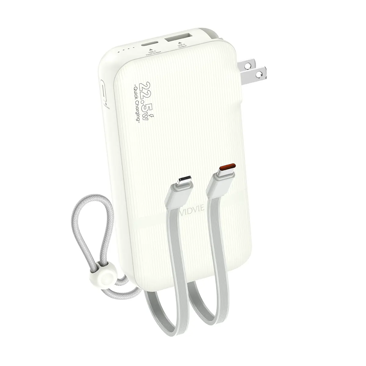 VIDVIE PB7021 Multifunctional 10000mAh 22.5W Power Bank (Built-In Adapter & Cables)image-01 VIDVIE PB7021 Multifunctional 10000mAh 22.5W Power Bank (Built-In Adapter & Cables)image-01