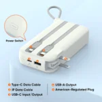 VIDVIE PB7021 Multifunctional 10000mAh 22.5W Power Bank (Built-In Adapter & Cables) - Image 5