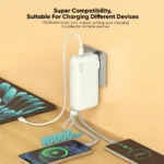 VIDVIE PB7021 Multifunctional 10000mAh 22.5W Power Bank (Built-In Adapter & Cables) - Image 6