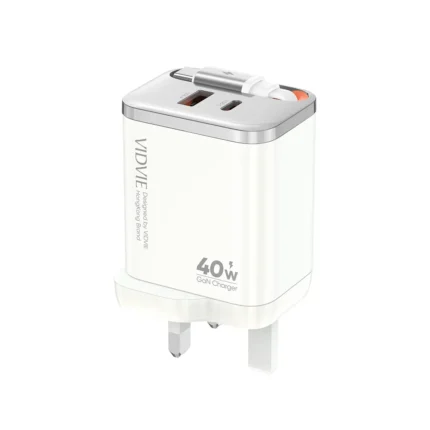 VIDVIE XL-PLB127 Retractable Cord 40W GaN Fast Chargerimage-01