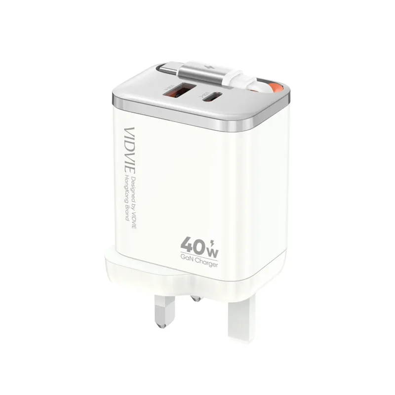 VIDVIE XL-PLB127 Retractable Cord 40W GaN Fast Chargerimage-01