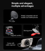 YESIDO C220 Dashboard Strong Magnet Car Holder (For iPhone 12–16 Series) - Image 5