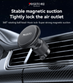 YESIDO C252 Air Vent Magnetic Car Phone Holder (For iPhone 12–16 Series) - Image 2