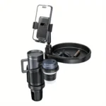 YESIDO C274 4-in-1 Multifunctional Car Cup Holder Tray Stand (With Phone Holder)image-4