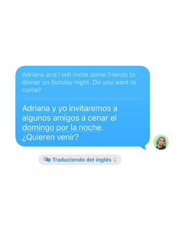 Apple Intelligence real-time live language translation interface