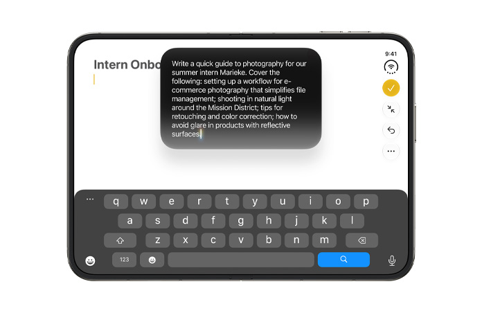 Apple Intelligence writing assistant